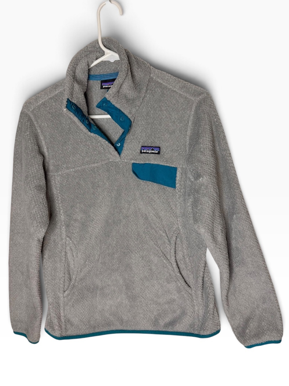 Patagonia Women’s Re-Tool Snap-T Pullover Size Small Gray Teal Fleece